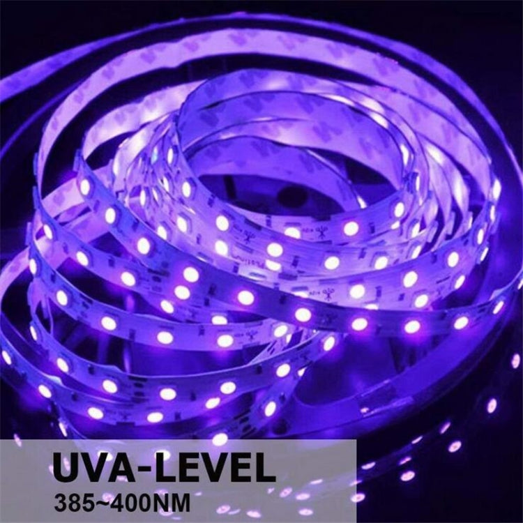 شريط إضاءة LED SMD 2835 ضوء بنفسجي فوق بنفسجي، شريط إضاءة زخرفي مقاوم للماء 5 أمتار، مقاوم للماء 10 أمتار، شريط عاري 5 أمتار، شريط عاري 10 أمتار