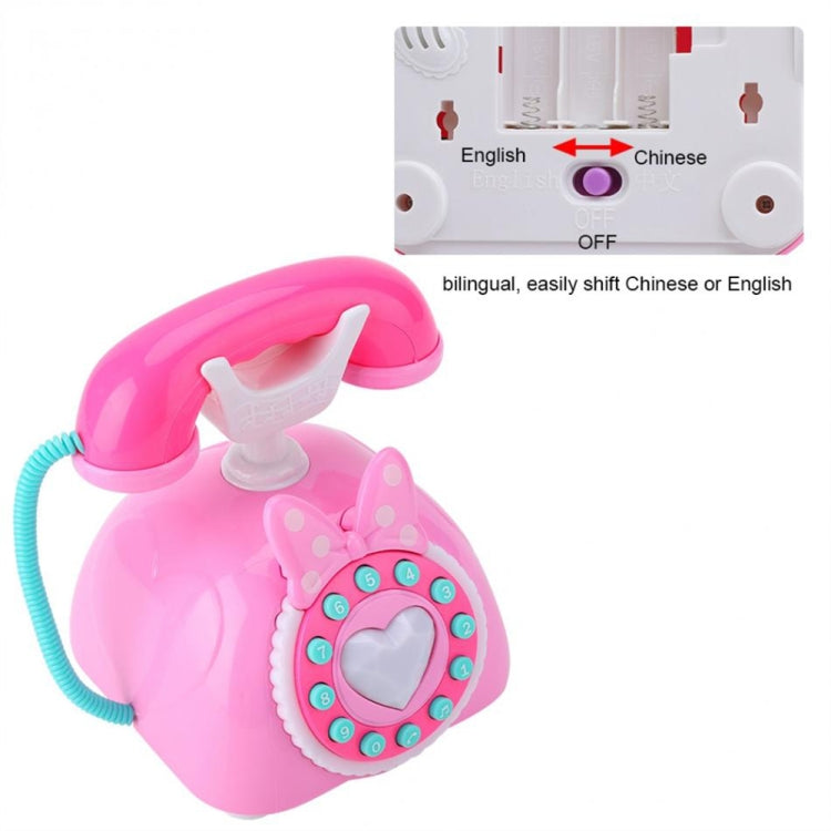 Child Simulation Retro Telephone Light Music Cartoon Early Education Puzzle Musical  Toys