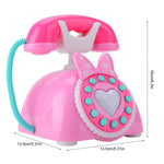 Child Simulation Retro Telephone Light Music Cartoon Early Education Puzzle Musical  Toys
