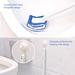 No Dead Corner Soft Bristles Disposable Toilet Brush, White, Black, Blue, Green