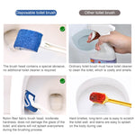 No Dead Corner Soft Bristles Disposable Toilet Brush, White, Black, Blue, Green