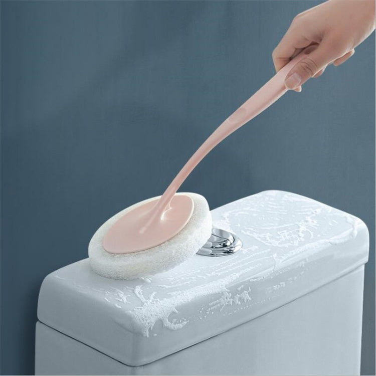Bathroom Long Handle Cleaning Sponge Brush Floor Tile Decontamination Scouring Pad
