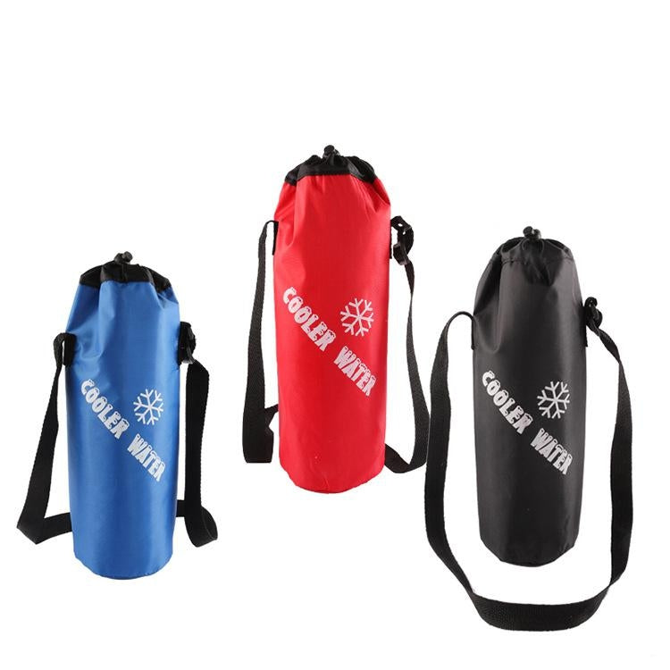 Oxford Cloth Cylindrical Ice Pack Portable Folding Drink Ice Pack Lunch Bag, Drawstring / Red, Drawstring / Blue, Drawstring /  Black, Zipper / Red, Zipper / Blue