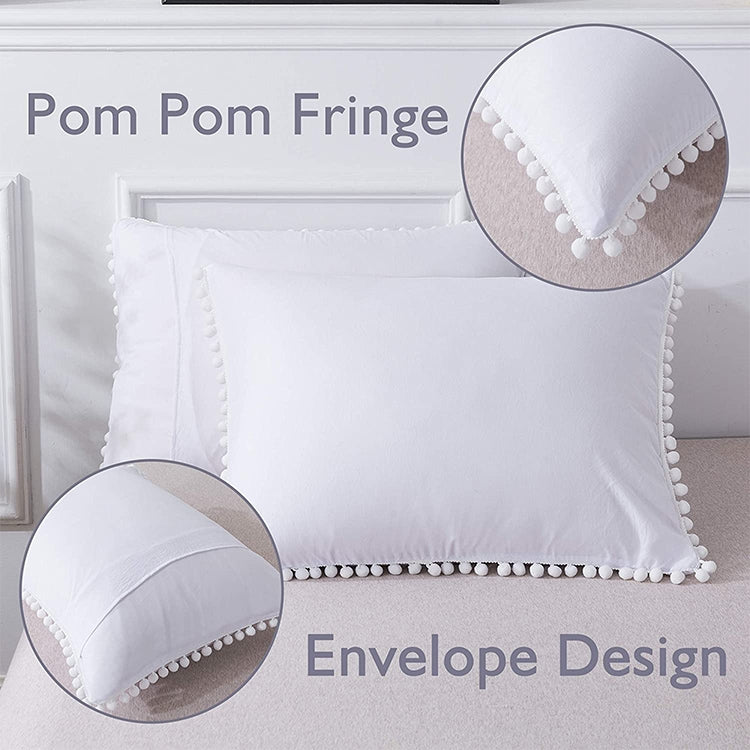 Princess Bedding Sets With Washed Ball Decorative Microfiber Fabric Cover Pillowcase, Twin（One Pillowcase and One Quilt）, Queen（Two Pillowcase and One Quilt）, King（Two Pillowcase and One Quilt）