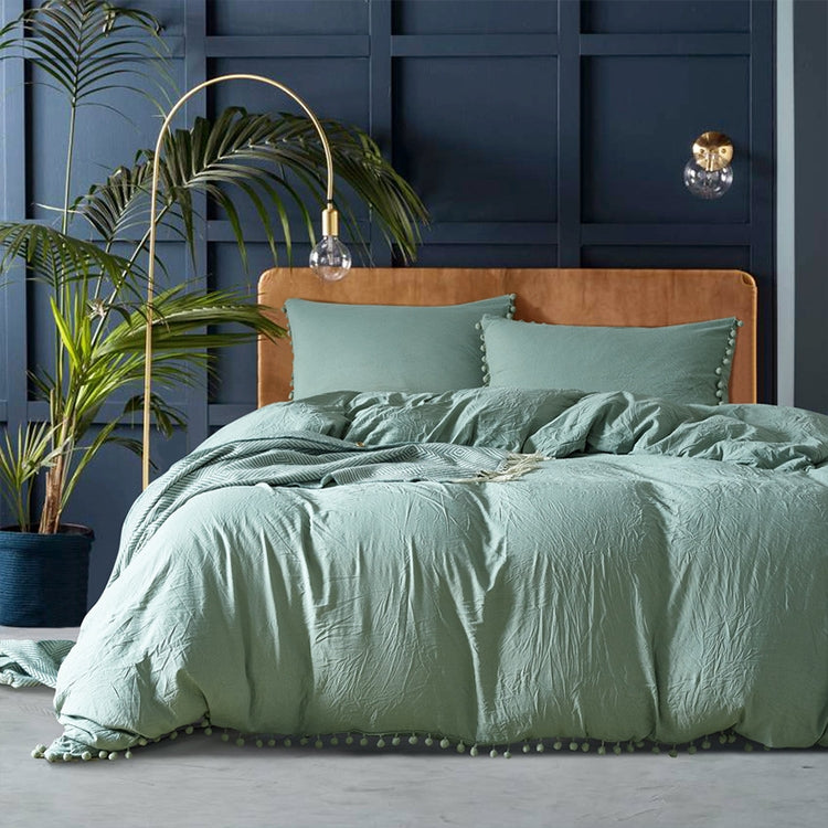 Princess Bedding Sets With Washed Ball Decorative Microfiber Fabric Cover Pillowcase, Twin（One Pillowcase and One Quilt）, Queen（Two Pillowcase and One Quilt）, King（Two Pillowcase and One Quilt）