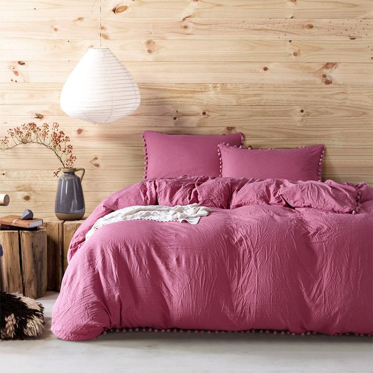 Princess Bedding Sets With Washed Ball Decorative Microfiber Fabric Cover Pillowcase, Twin（One Pillowcase and One Quilt）, Queen（Two Pillowcase and One Quilt）, King（Two Pillowcase and One Quilt）