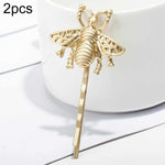 2 PCS Retro Hair Accessories Fashion Temperament Matte Bee Hair Clip