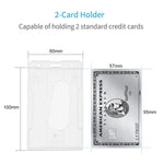 20 PCS Hard Plastic ID Badge Card Holder Integrated Injection Molded Transparent Double-sided Card Holder, Vertical Type PS
