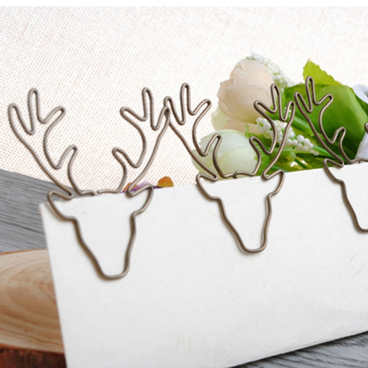 8 PCS/Set Deer Head Paper Clip Shaped Paper Clip Creative Shape Pin Bookmark, Deer Head Paper Clip