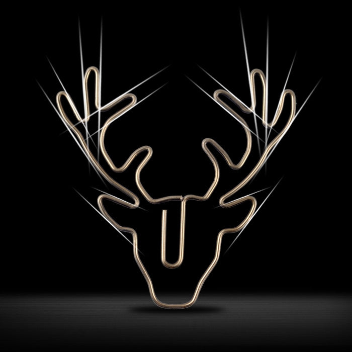 8 PCS/Set Deer Head Paper Clip Shaped Paper Clip Creative Shape Pin Bookmark, Deer Head Paper Clip