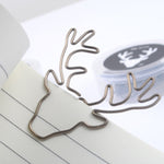 8 PCS/Set Deer Head Paper Clip Shaped Paper Clip Creative Shape Pin Bookmark, Deer Head Paper Clip