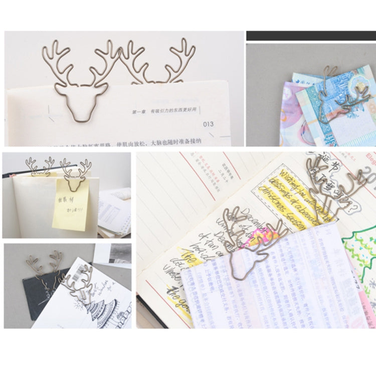 8 PCS/Set Deer Head Paper Clip Shaped Paper Clip Creative Shape Pin Bookmark, Deer Head Paper Clip