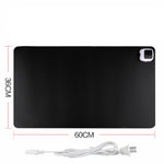 220V Electric Hot Plate Writing Desk Warm Table Mat Blanket Office Mouse Heating Warm Computer Hand Warmer Desktop Heating Plate, Black Big Size