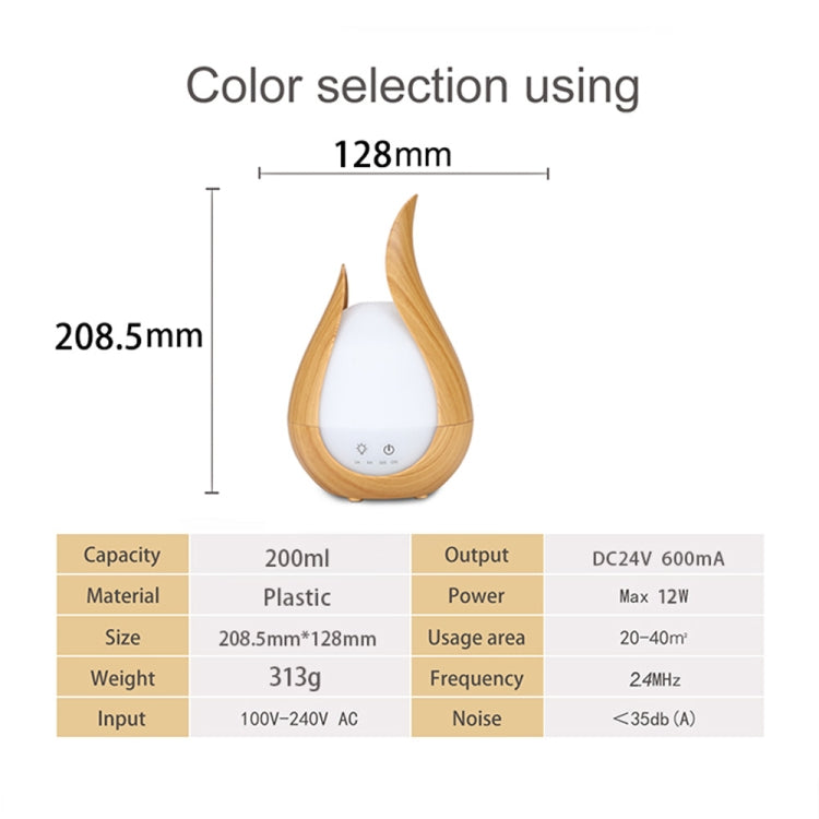 مرطب هواء بالموجات فوق الصوتية 200 مل موزع زيت عطري ضوء ليلي LED 7 ألوان صانع ضباب بارد، قابس بريطاني، قابس أوروبي