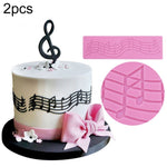 2 PCS Note Cake Decoration Silicone Mould Fondant Cake Tool Baking DIY Mould, Note Shape