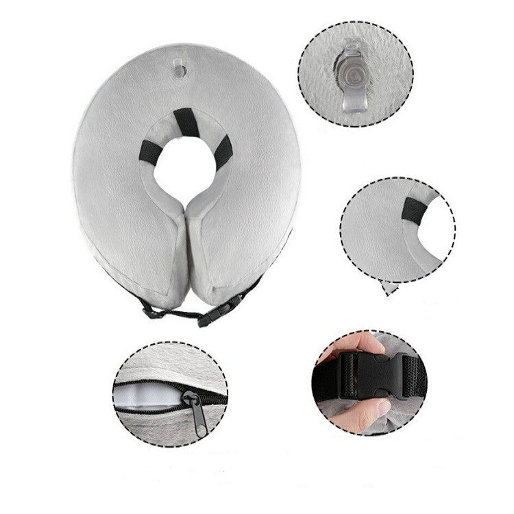 Inflatable Pet Collar Pet Grooming Warm Protective Wound Protection Collar, M, L