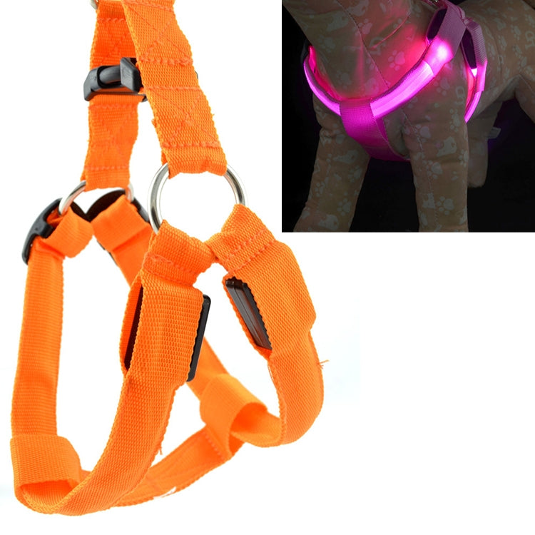 Harnais pour animaux de compagnie avec lumière LED double face, sangle de poitrine en nylon pour chat et chien, laisse