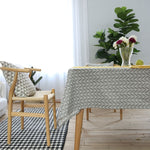 Literary Fresh Geometric Cotton Linen Tablecloth Gray Arrow Rectangular Coffee Table Cloth Desk Cloth, 60x60cm, 90x90cm, 100x140cm, 140x140cm, 140x160cm, 140x180cm, 140x200cm, 140x220cm, 140x250cm