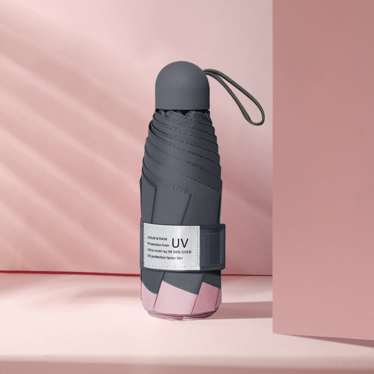 LY-0621 Five-Fold Eight-bone Umbrella Simple Black Glue Sunscreen Umbrella, Eight-bone Turmeric, Eight-bone Midsummer Pink, Eight-bone Haze Blue, Eight-bone Matcha Green, Eight-bone Navy, Eight-bone Ink Green