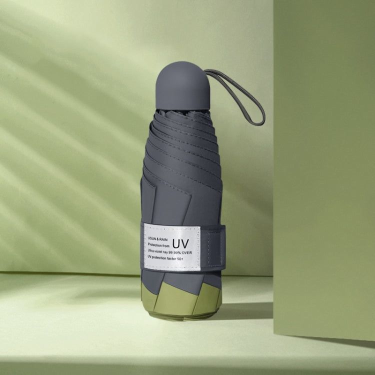 LY-0621 Five-Fold Eight-bone Umbrella Simple Black Glue Sunscreen Umbrella, Eight-bone Turmeric, Eight-bone Midsummer Pink, Eight-bone Haze Blue, Eight-bone Matcha Green, Eight-bone Navy, Eight-bone Ink Green