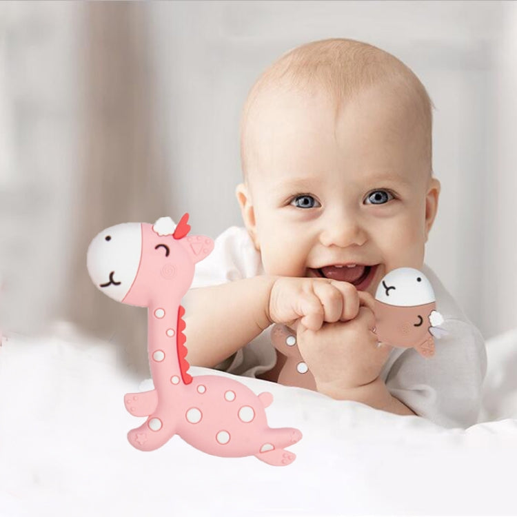 Cartoon Fawn Baby Teether Training Bite Molar Rod Silicone Toy Mother and Baby Supplies, Fawn Pink, Fawn Blue, Fawn Brown