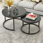 Two-in-one Coffee Table Wrought Iron Table Simple Modern Combination Small Round Table, White Texture + Black Texture, White + Black, White Marble, White Combination, Black Texture +White Texture, Black  +White, Black Marble, Black Combination