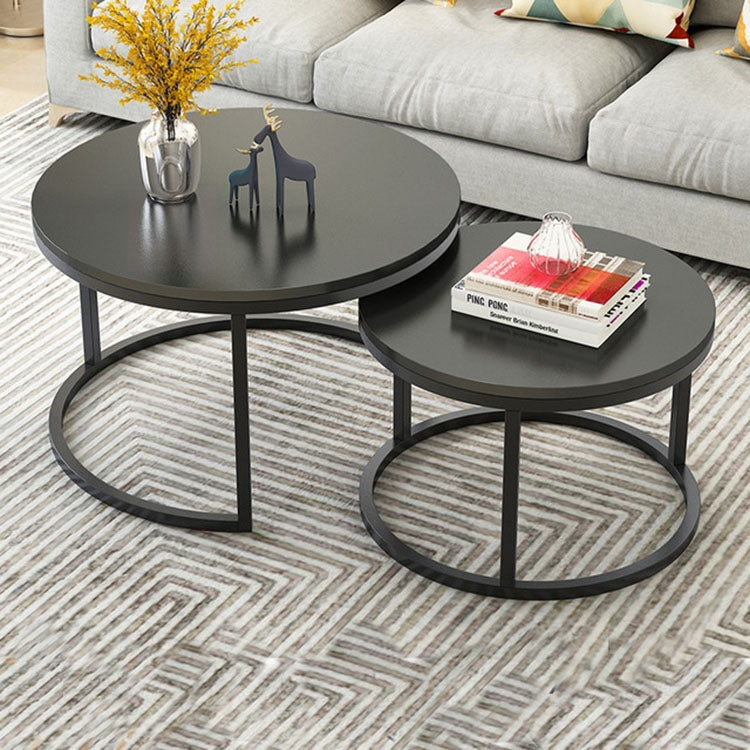 Two-in-one Coffee Table Wrought Iron Table Simple Modern Combination Small Round Table, White Texture + Black Texture, White + Black, White Marble, White Combination, Black Texture +White Texture, Black  +White, Black Marble, Black Combination