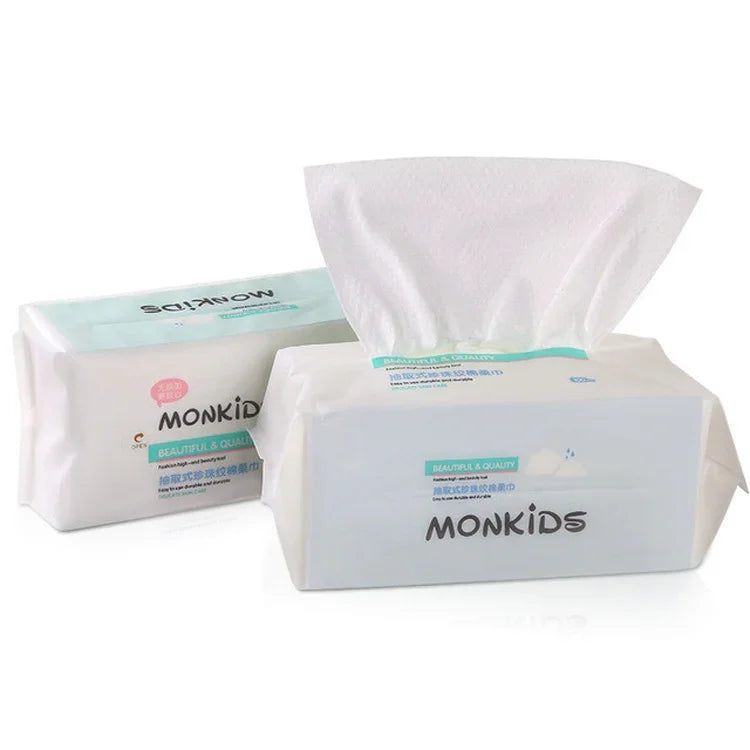 MONKIDS KS037 Disposable Face Towel Pure Cotton Thickening Pearl Cleansing Towel, 100 SheetS Pearls Texture