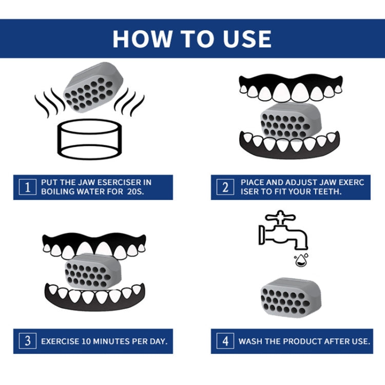 3PCS 4th Generation Masseter Ball Mandibular Trainer Facial Muscle Trainer Silicone Face-Lifting Device, 4th Generation (White), 4th Generation (Black), 4th Generation (Gray)