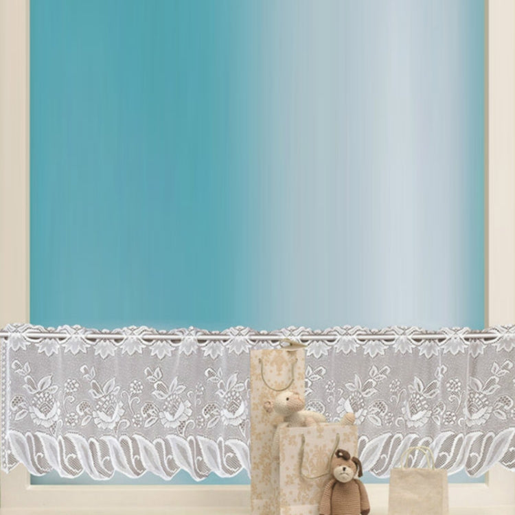 White Translucent Coffee Curtain Tulle Lace Sheer Warp Knitted Jacquard Curtains Bedroom Curtains, Lower Curtain, Upper Curtain, Upper And Lower Curtain