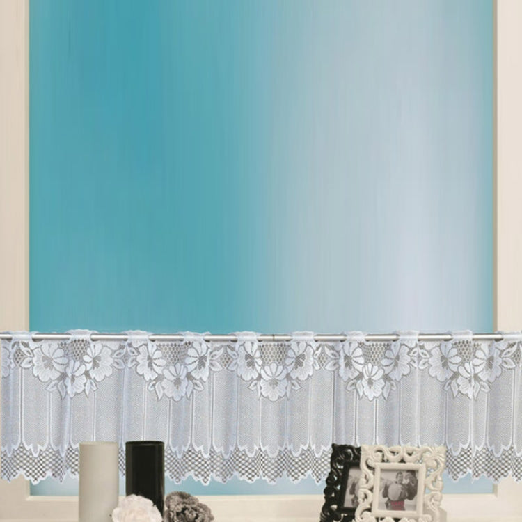 White Translucent Coffee Curtain Tulle Lace Sheer Warp Knitted Jacquard Curtains Bedroom Curtains, Lower Curtain, Upper Curtain, Upper And Lower Curtain