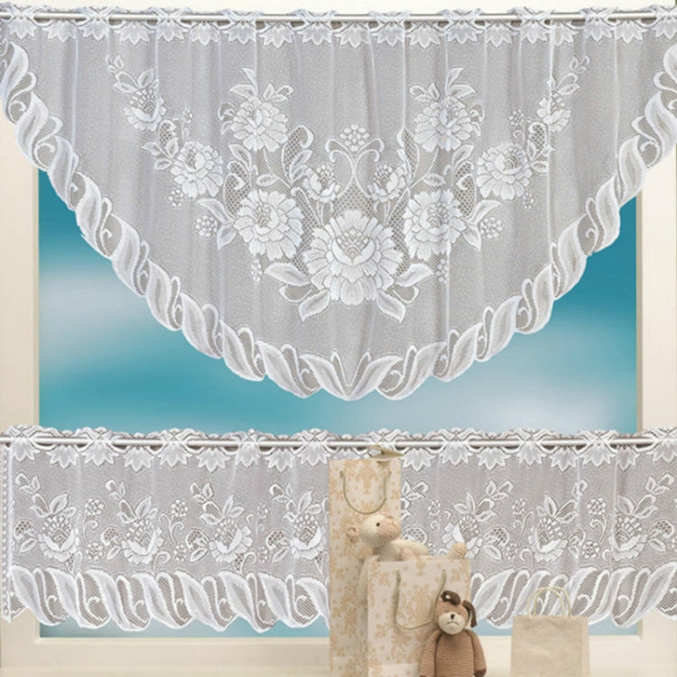 White Translucent Coffee Curtain Tulle Lace Sheer Warp Knitted Jacquard Curtains Bedroom Curtains, Lower Curtain, Upper Curtain, Upper And Lower Curtain