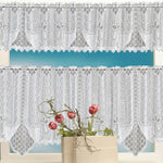 White Translucent Coffee Curtain Tulle Lace Sheer Warp Knitted Jacquard Curtains Bedroom Curtains, Lower Curtain, Upper Curtain, Upper And Lower Curtain