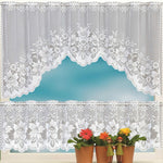 White Translucent Coffee Curtain Tulle Lace Sheer Warp Knitted Jacquard Curtains Bedroom Curtains, Lower Curtain, Upper Curtain, Upper And Lower Curtain