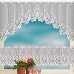 White Translucent Coffee Curtain Tulle Lace Sheer Warp Knitted Jacquard Curtains Bedroom Curtains, Lower Curtain, Upper Curtain, Upper And Lower Curtain
