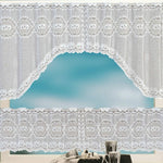 White Translucent Coffee Curtain Tulle Lace Sheer Warp Knitted Jacquard Curtains Bedroom Curtains, Lower Curtain, Upper Curtain, Upper And Lower Curtain