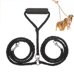 Laisse double pour chien, corde de traction anti-nœuds pour animaux de compagnie
