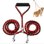 Laisse double pour chien, corde de traction anti-nœuds pour animaux de compagnie