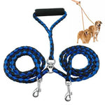 Laisse double pour chien, corde de traction anti-nœuds pour animaux de compagnie
