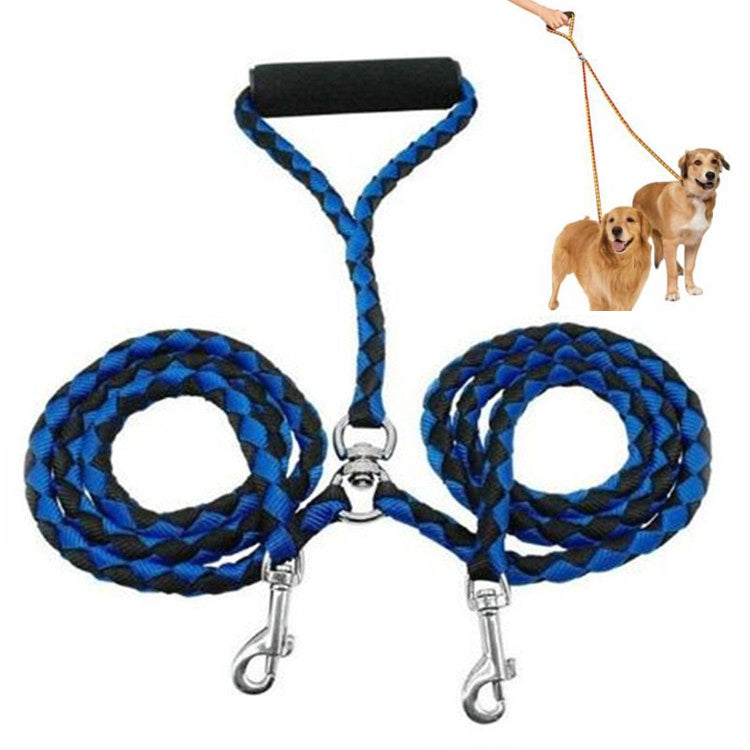 Laisse double pour chien, corde de traction anti-nœuds pour animaux de compagnie