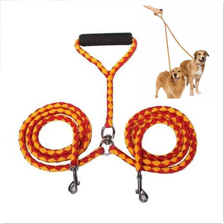 Laisse double pour chien, corde de traction anti-nœuds pour animaux de compagnie