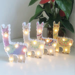 LED Painted Lantern Alpaca Night Light Holiday Decoration Room Posing Style Light