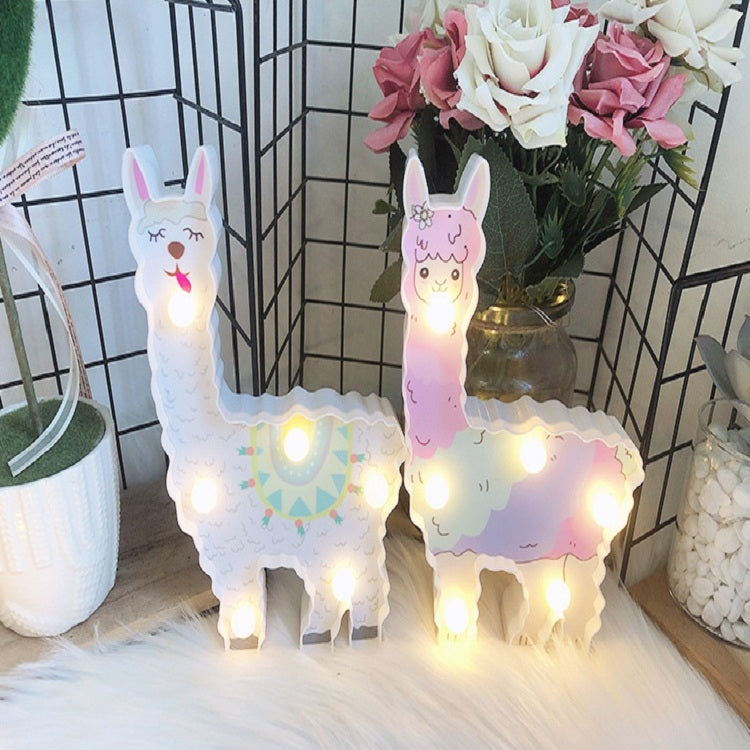 LED Painted Lantern Alpaca Night Light Holiday Decoration Room Posing Style Light