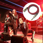كابل ميكروفون توازن TRS 6.35 مم ذكر إلى Caron أنثى، أحمر وأسود، أطوال: 0.5م، 1م، 1.8م، 3م، 5م، 8م، 10م، 12م، 15م، 20م، 25م، 30م