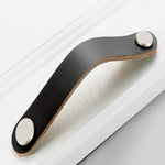 Kitchen Cabinet Wardrobe Leather Door Handle Drawer Pull, Black Single Hole, Light Coffee Single Hole, Black 96, Light Coffee 96, Black 128, Light Coffee 128