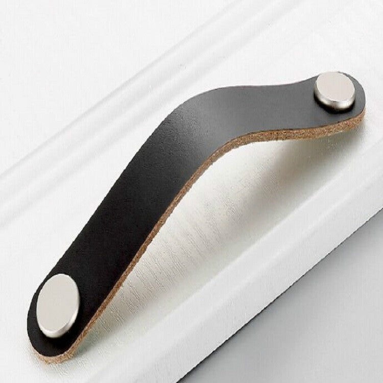 Kitchen Cabinet Wardrobe Leather Door Handle Drawer Pull, Black Single Hole, Light Coffee Single Hole, Black 96, Light Coffee 96, Black 128, Light Coffee 128