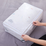 Foldable Storage Bag Clothes Blanket Quilt Transparent Printing Travel Luggage Storage Bag, 57x40x22cm