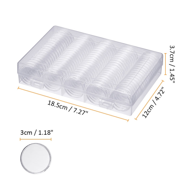 Coin Capsules 100 x 30mm Round Boxes Commemorative Coin Protection Box, 2pcs 30mm