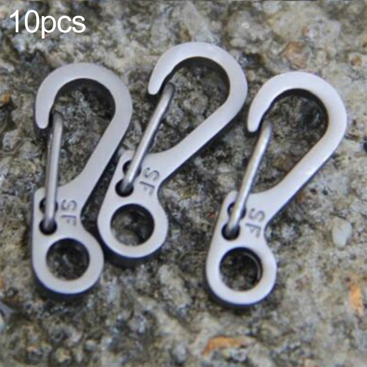 10 PCS SF Version Simple Mini Spring Hanging Buckle Keychain Buckle, Suitable for within 5mm Umbrella Rope