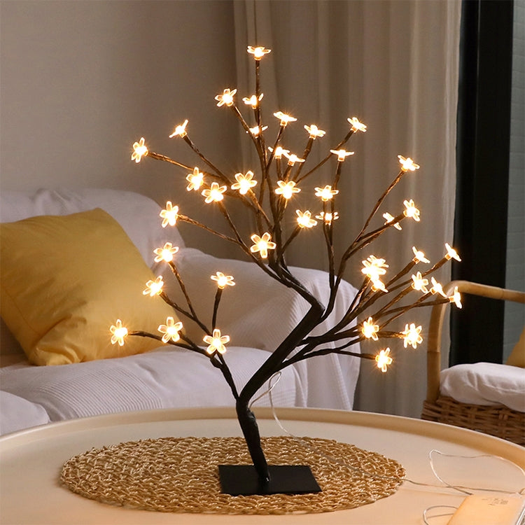 Cherry Tree Lamp Table Lamp Room Layout Decoration Creative Bedside Night Light Gift, 24 Lights Bauhinia Black Tree, 36 Lights Bauhinia Black Tree, 48 Lights Bauhinia Black Tree, 24 Lights Fiber Optic White Tree, 36 Lights Fiber Optic White Tree       ...